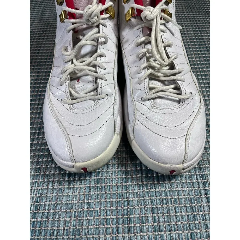 Nike Air Jordan 12 Retro Fiba 2019 Size 10 130690-107 White/Red/Gold Athletic